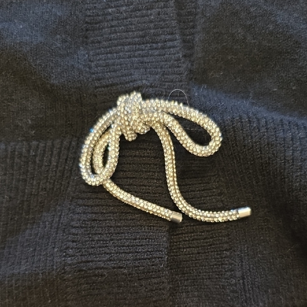 Express Black Cardigan with Puff Sleeves - Picture 3 of 8